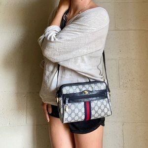 Authentic vintage striped Gucci bag